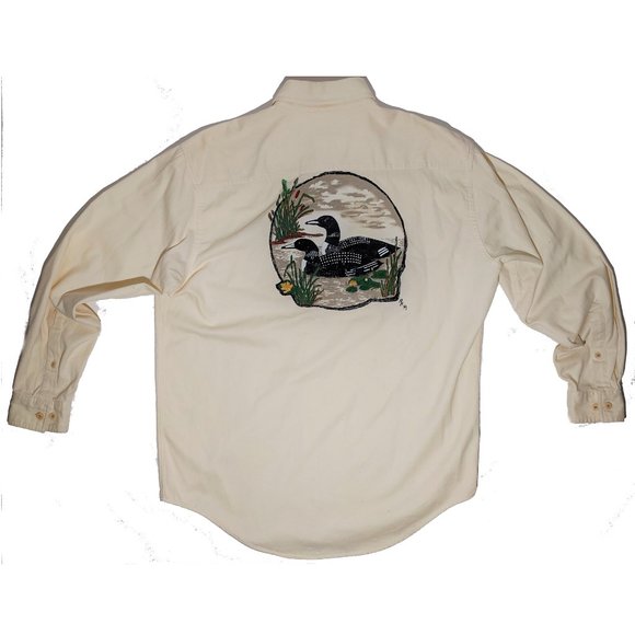 Banana Republic Other - Vintage Banana Republic Hand Painted Cream Shirt M